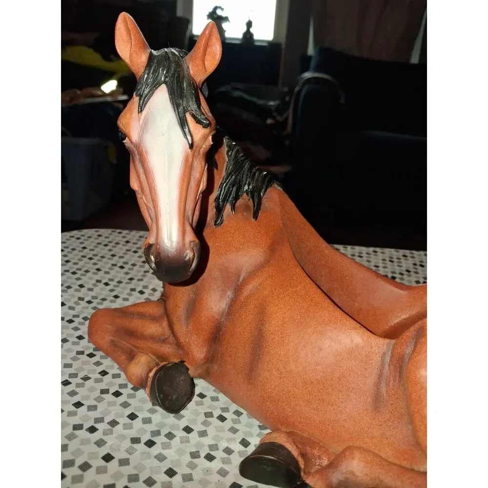 Sculpted Brown Horse Wine Bottle Holder Resin